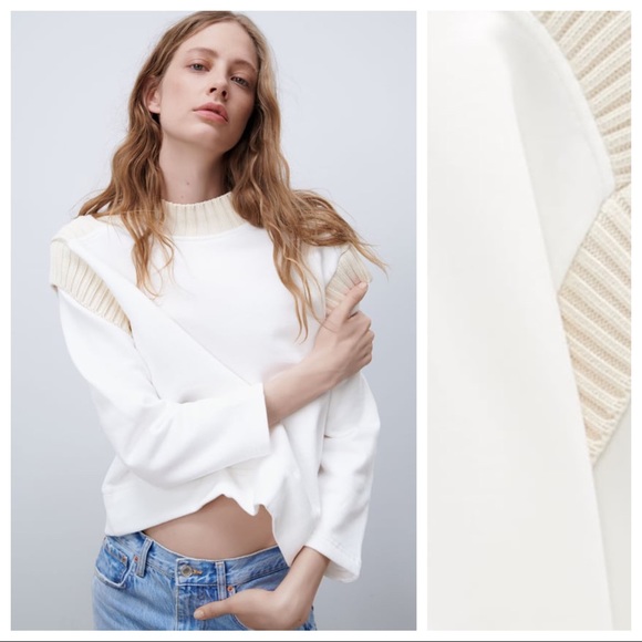 zara contrast sweatshirt